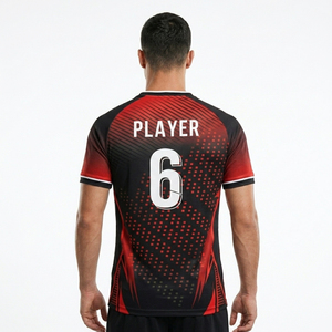 Maillot de football personnalisé sublimé pour homme, col en V, manches courtes, évacuation de l'humidité, 100 % polyester, coupe athlétique, toutes saisons - Product Image 6