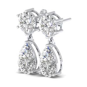 Boucles d'oreilles REYES en diamant de laboratoire CVD taille poire 9,5 carats, en argent sterling 925, bijoux fins de luxe pour femmes, vente flash - Product Image 3