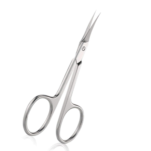 Tijeras de manicura de acero inoxidable curvadas con mangos de acero, herramientas de cuidado de belleza para recortar las uñas con punta extrafina, para uso en salón. - Product Image 1