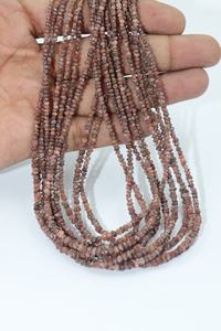 Perles non coupées RED DIAMOND Qualité AAA 3.5mm 16 pouces Puces de diamant brut rouge Matériau en pierre naturelle sans conflit - Product Image 6