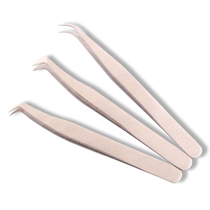 Pinzas de pestañas de acero inoxidable de volumen clásico 45 Punta puntiaguda de 90 grados Precio - Product Image 2