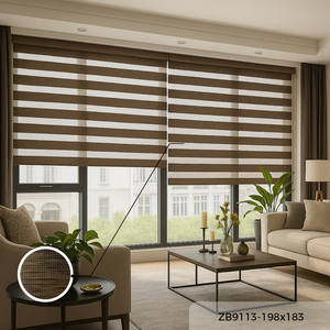 Mejor Proveedor de Persianas Zebra Semiopacas Color Marrón Oscuro ZB9113 198x183cm para Hogar y Oficina, Superventas en Malasia, Calidad OEM B2B - Product Image 1
