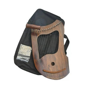 Harpe lyre en bois à 18 cordes, Instrument de musique folklorique Portable pour débutants, avec clé de réglage, sac de transport, Style classique - Product Image 5