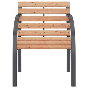 Juego de 2 sillas de jardín de madera marrón con estructura de acero, asiento y respaldo cómodos - Product Image 4