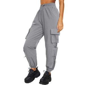 Sweatpants for Men Women Elastic Waist Flat Front Washed Custom Logo High-Waisted Baggy Cargo Jogger Pants Plus Size Summer - Product Image 6