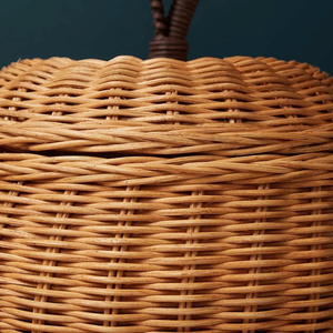Cesta de almacenamiento artesanal de ratán con forma de manzana, con tapa, para decoración del hogar, hotel, resort, guardería, habitación infantil, más vendida. - Product Image 4