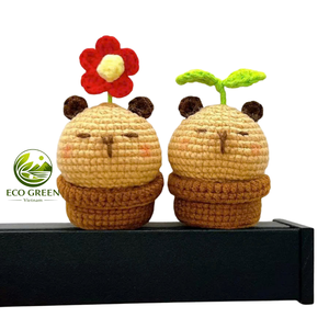 Maceta de Ganchillo con Forma de Animal, Muñeco de Peluche Hecho a Mano, Adorable Muñeco de Hilo, Decoración Estética para Dormitorio, Juguete de Apoyo Emocional - Product Image 1