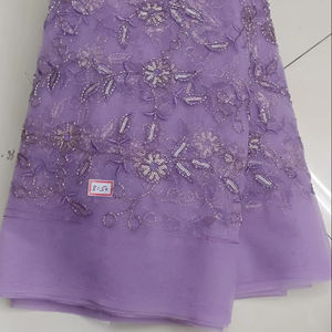 Tela de red con bordado artesanal Gemini: esta tela de red premium presenta un bordado intrincado de alta densidad que combina delicadamente los detalles. - Product Image 1