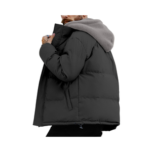 Men Winter Hooded Puffer <b>Jacket</b> Warm Sherpa <b>Fleece</b> Lined <b>Thick</b> Outerwear Heavyweight Outdoor Casual Coat Manufacturer Direct - Product Image 4
