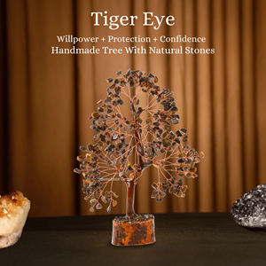 Árbol de la Vida de Cristal de Ojo de Tigre al por Mayor con Alambre de Cobre, Piedras Curativas de Gemas, Árbol de Cristal para Decoración del Hogar - Product Image 3