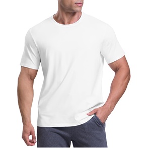เสื้อยืดสีขาวแบบกำหนดเอง 180GSM สำหรับผู้ชาย ผ้าฝ้าย 100% ทรงหลวม เรียบง่าย แขนสั้น ไซส์ใหญ่ คอกลม - Product Image 1