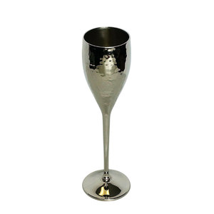 Gobelet à vin en laiton fait main, écologique, finition argentée, pour la maison, les hôtels, les bars, flûte à champagne, verre à boire - Product Image 1
