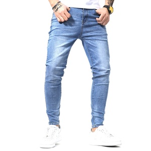 Nouveau design, jean droit en denim solide 12,3 oz, bleu, sur mesure, pantalon crayon multi-poches pour homme - Product Image 1