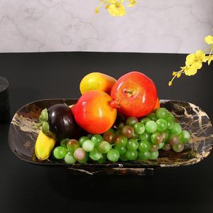 Bandeja Rectangular de Mármol Negro y Dorado con Base, Decoración de Hogar de Piedra Natural de Lujo, Revestimiento de Pared de Cocina Resistente al Fuego - Product Image 4