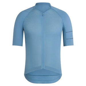 Maillot de cyclisme professionnel pour homme adulte, sans motif, avec fermeture éclair intégrale, écologique, personnalisable, en polyester respirant et à séchage rapide - Product Image 1