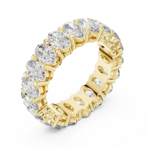 Bague unisexe ovale en or massif 10K 14K 18K avec diamants de laboratoire East West taille ovale, 6,08 carats au total, certifiée IGI, bijoux fins - Product Image 2