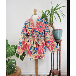 เสื้อสเวตเตอร์ถักแขนสั้นปักลายโบโฮ Uzani เสื้อแจ็กเก็ตสั้นสีเบจสีชมพูฟ้าเทอร์ควอยซ์สำหรับฤดูใบไม้ร่วง - Product Image 1