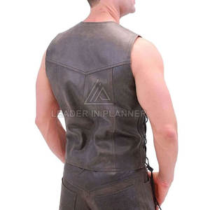 Dernier style de gilet en cuir pour homme, coupe-vent et respirant, vente en gros, gilet en cuir imperméable pour homme, best-seller en ligne - Product Image 6