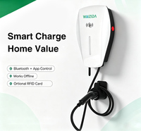 Chargeur EV de niveau 2 7kW 11kW 22kW Type 2 mural AC à une seule prise 230V 380V Bluetooth APP RFID pour usage domestique et commercial