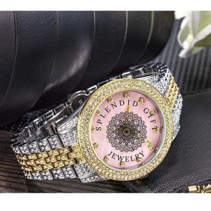 Splendide montre de luxe pour homme avec diamants, bracelet en acier inoxydable argenté et doré, mouvement à quartz analogique, cristal saphir, moissanite, 28 mm - Product Image 4