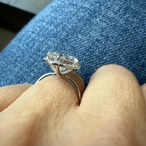 Lab Grown Diamond Engagement <b>Ring</b> 5.5CT Pear VS1/2 Lab Diamond <b>Ring</b> Pear Diamond Certified IGI <b>Large</b> Diamond Halo Pear <b>Ring</b> - Product Image 4