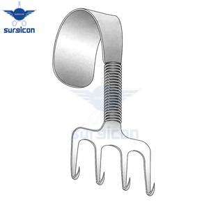 เครื่องมือถ่างกล้ามเนื้อแบบสปริงคอร์นีย์ เรค รีแทรคเตอร์ 4 ง่าม กว้าง 1.5 นิ้ว 7.5 ซม. 3 นิ้ว ทำจากสแตนเลสสตีล ใช้ซ้ำได้ แบบมือถือ - Product Image 5