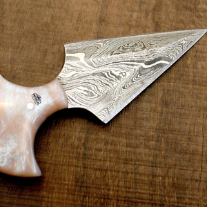 Handmade Damascus Steel Chef Kitchen <b>Punch</b> Knife <b>Set</b> Leather Sheath High Quality Single Fixed Blade Single Fixed Blade Sale - Product Image 1
