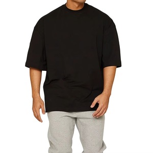 เสื้อยืดคอกลมโอเวอร์ไซส์ผ้าฝ้าย 100% สำหรับผู้ชาย พิมพ์ลายเปล่า พร้อมส่ง วิธีการพิมพ์ดิจิทัล - Product Image 1