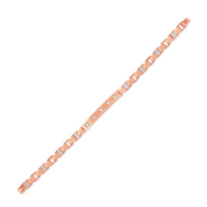 Asymmetrical Heart Cluster Diamond Link <b>Bangle</b> <b>Bracelet</b> - Product Image 2