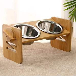 High Quality Eco-Friendly Solid Wooden <b>Dog</b> Food Bowl Luxury Raised Pet Feeder Crafted for Daily Feeding and Long Lasting Use - Product Image 1