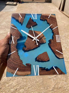 NEW DESIGN <b>WOODEN</b> EPOXY CLOCK RESIN WALL CLOCK <b>TRIANGLE</b> SHAPE CLOCK - Product Image 5