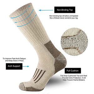 Premium Spandex/Polyester Anti-Bacterial Men's Hiking <b>Socks</b> <b>Moisture</b> Wicking Thermal Factory Direct OEM ODM Wholesale Supplier - Product Image 4