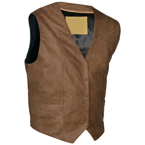 <b>Leather</b> Vest Classic Genuine <b>Leather</b> <b>Waistcoat</b> OEM Bulk Production Wholesale Export Fashion Apparel Market - Product Image 1