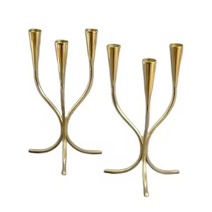 Support de bougie en métal tendance pour la décoration de table, élégant porte-bougie, centre de table, décoration intérieure - Product Image 1