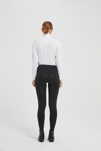 Pantalones de equitación para mujer con agarre de silicona en todo el asiento, elásticos, con logo frontal, cintura alta, cómodos para entrenamiento. - Product Image 6