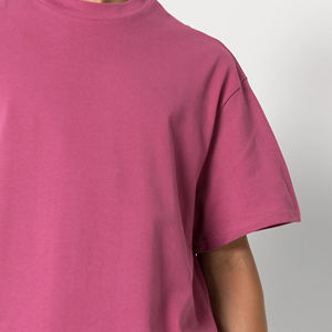 Camiseta Oversize Rosa para Hombre, Ecológica, Cuello Redondo, Algodón Cómodo, Anti-Pilling, Manga Corta, Estilo Formal para Uso Diario - Product Image 2