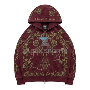Sudadera con Capucha de Invierno de Lujo para Hombre, Estilo Regular, con Cremallera Frontal y Pedrería, Gruesa, Informal, OEM Premium - Product Image 1