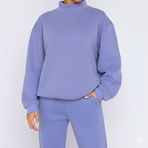 Sweat-shirt à col montant pour femme, design uni, personnalisation de la marque - Product Image 1