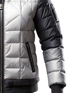 Chaqueta Acolchada con Capucha para Hombre, Color Sólido, Resistente al Viento, Abrigo Grueso de Invierno con Cierre de Cremallera, Estilo Casual, Corte Regular - Product Image 6