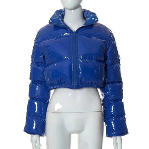 Chaqueta Corta Acolchada con Capucha Rosa, Estilo Informal, Cortavientos, para Invierno, con Forro de Camuflaje, Relleno de Poliéster con Revestimiento de PU - Product Image 3