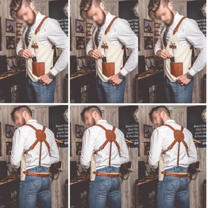 Leather Apron <b>Vest</b> With Pockets And Adjustable Straps For <b>Men</b> Workwear - Product Image 6