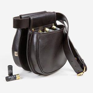Bolsa de cartuchos de cuero vacuno de primera calidad con cinturón que contiene 100 cartuchos, duradera y cómoda para cazadores. - Product Image 1