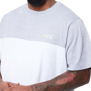 Camiseta de Hombre Oversize de Algodón con Paneles y Cuerpo Bicolor de Manga Corta - Producción Directa de Fábrica - Product Image 3