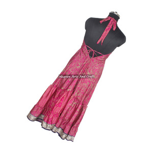 Nuevos Vestidos de Sari de Seda Vintage para Mujer, Elegantes Vestidos de Noche sin Mangas para Damas, Vestidos de Fiesta, Precio al por Mayor - Product Image 6
