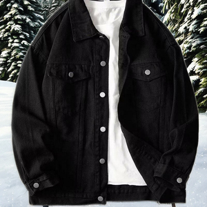 Bearfit Men's Windproof Coated Spandex/Cotton Knit Zipper Vintage Stand Collar Custom Front Logo Thick Winter Bomber Jacket - Product Image 1