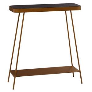 Luxury Industrial Style Iron Console <b>Table</b> with Rock Slab Edge <b>Foldable</b> Design for Modern Home Balcony Use - Product Image 4
