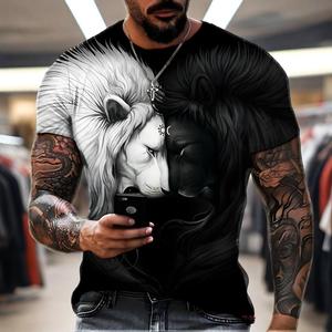 เสื้อยืดโพลีเอสเตอร์ทรงปกติ แขนสั้น ระบายอากาศได้ดี สไตล์ฮิปฮอปสำหรับผู้ชาย ขายดีในตลาดต่างประเทศ ส่งออก - Product Image 2
