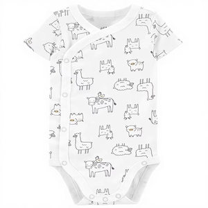 Combinaison bébé unisexe à manches longues en bambou, respirante, écologique, imperméable, avec fermeture éclair YKK bidirectionnelle, impression personnalisée, vente en gros pour nouveau-nés - Product Image 1