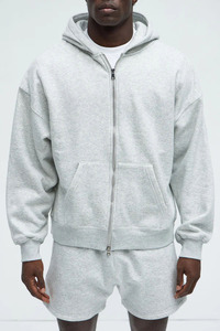 Sweat-shirt à capuche zippé pour homme, personnalisé, en coton de haute qualité, imprimé, style streetwear décontracté, vente en gros - Product Image 2