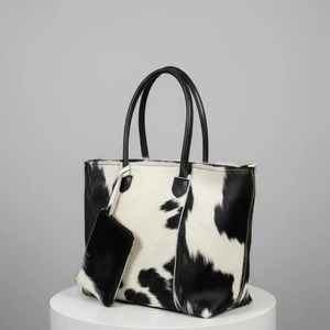 Authentic Hair On Hide Leather <b>Tote</b> <b>Bag</b> <b>Vintage</b> Large Capacity Shoulder <b>Bag</b> Lightweight Genuine Leather <b>Bag</b> - Product Image 3